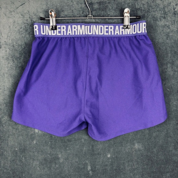 Under Armour Big Girls Vibrant Purple Athletic Shorts measures Youth Medium - Picture 2 of 5